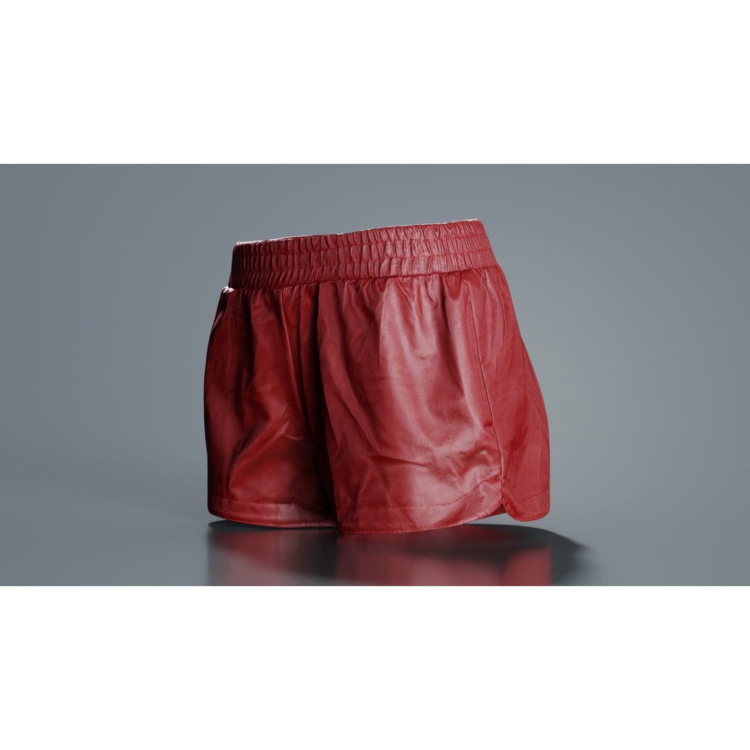 Leather Sports Shorts 3D Model – Low Poly PBR Game Asset, FBX - View 7