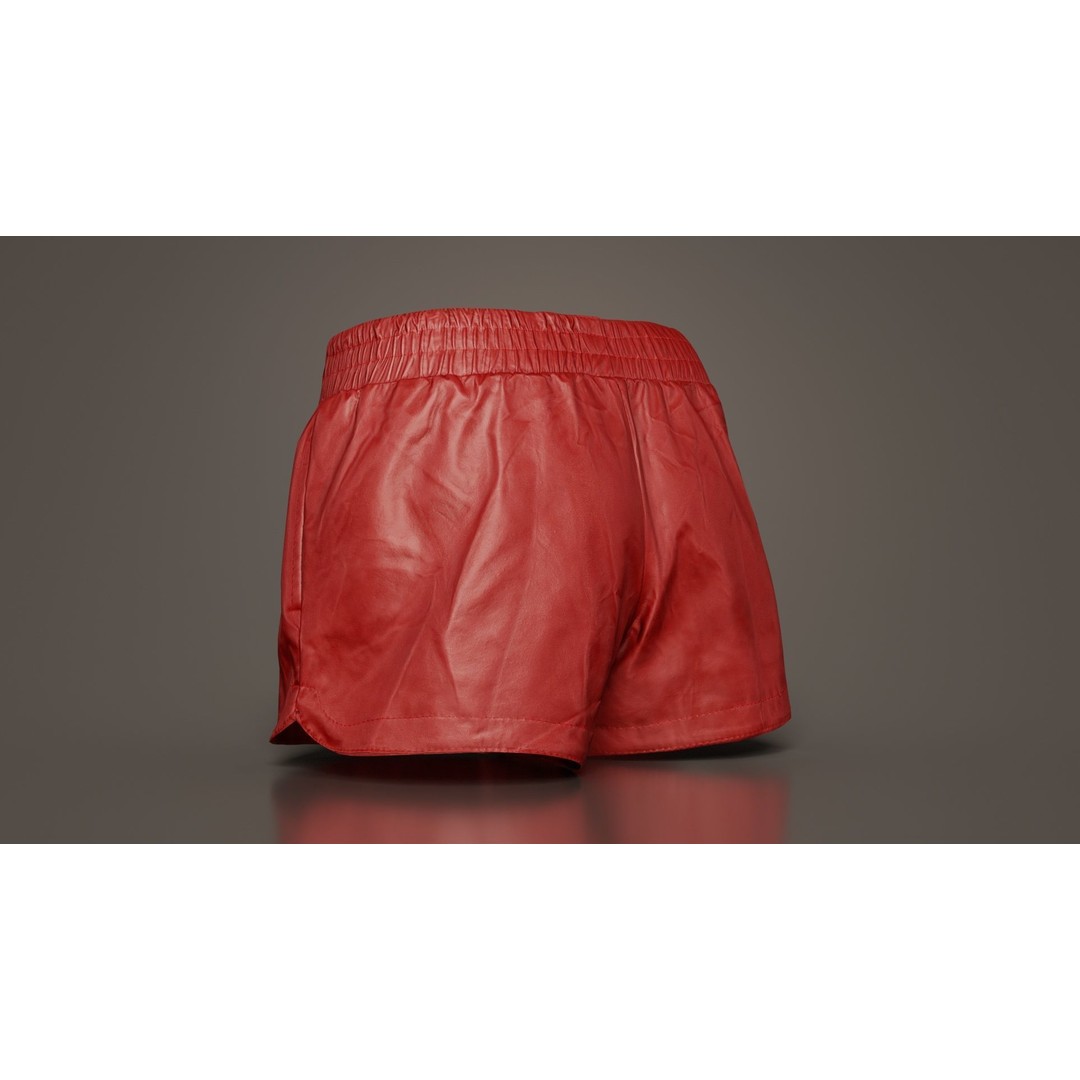 Leather Sports Shorts 3D Model – Low Poly PBR Game Asset, FBX - View 8