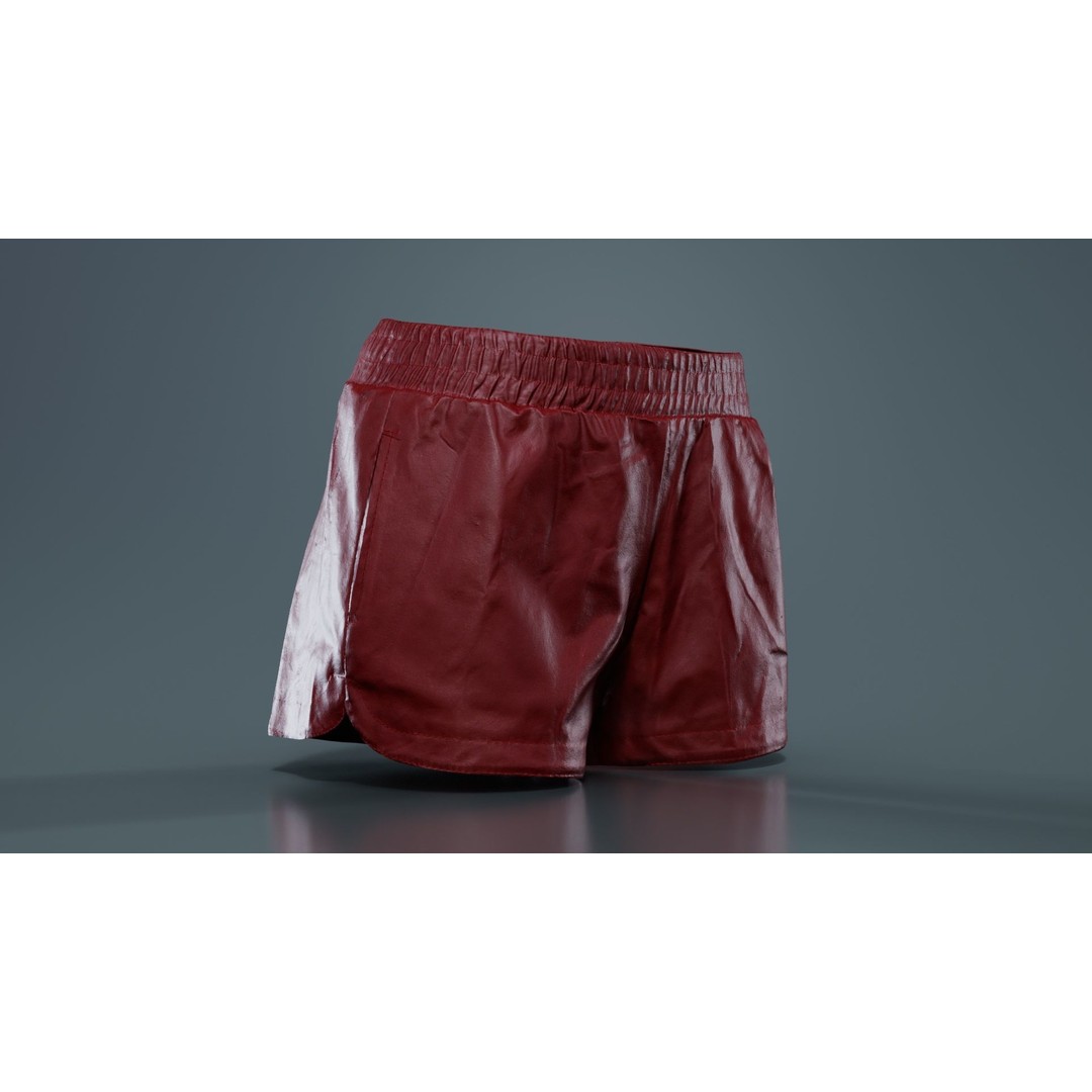 Leather Sports Shorts 3D Model – Low Poly PBR Game Asset, FBX - View 9