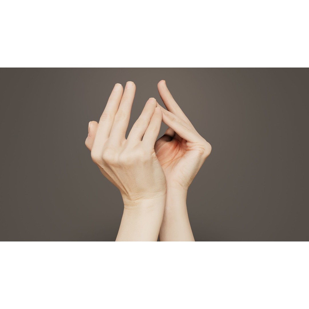 Duo Hands 3D Model – Low Poly Character Asset, FBX & More - View 4