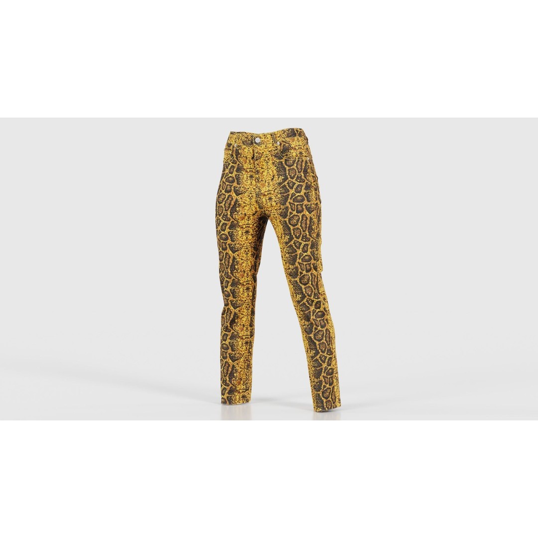 Snake Pattern Trousers 3D Model – Low Poly Game-Ready Asset, FBX & Blender