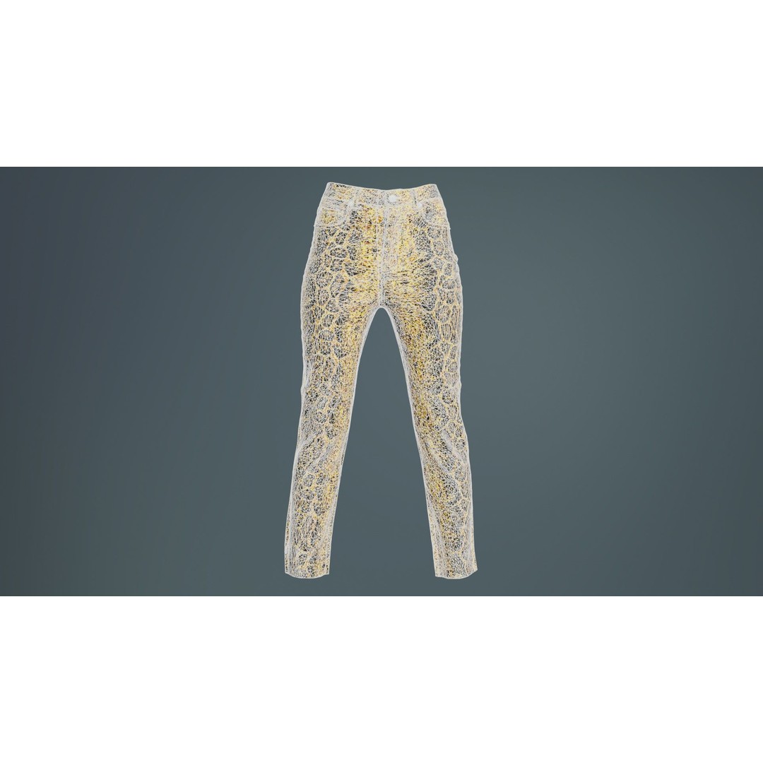 Snake Pattern Trousers 3D Model – Low Poly Game-Ready Asset, FBX & Blender - View 11
