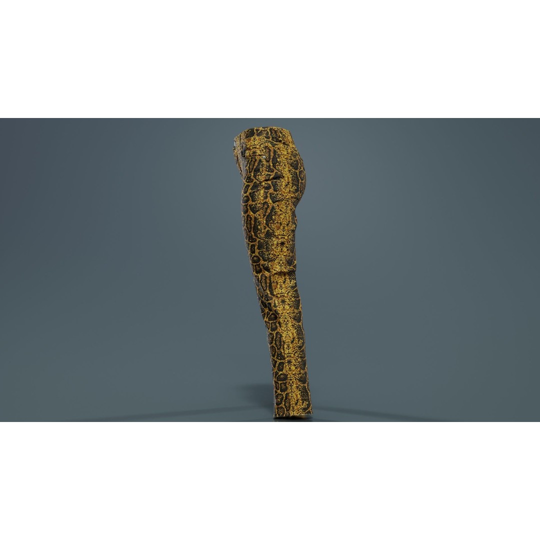 Snake Pattern Trousers 3D Model – Low Poly Game-Ready Asset, FBX & Blender - View 3