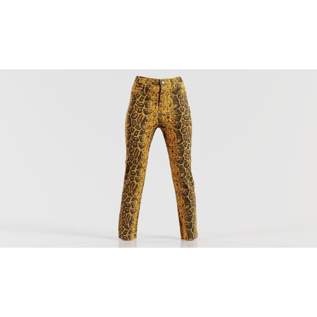 Snake Pattern Trousers 3D Model – Low Poly Game-Ready Asset, FBX & Blender - View 4