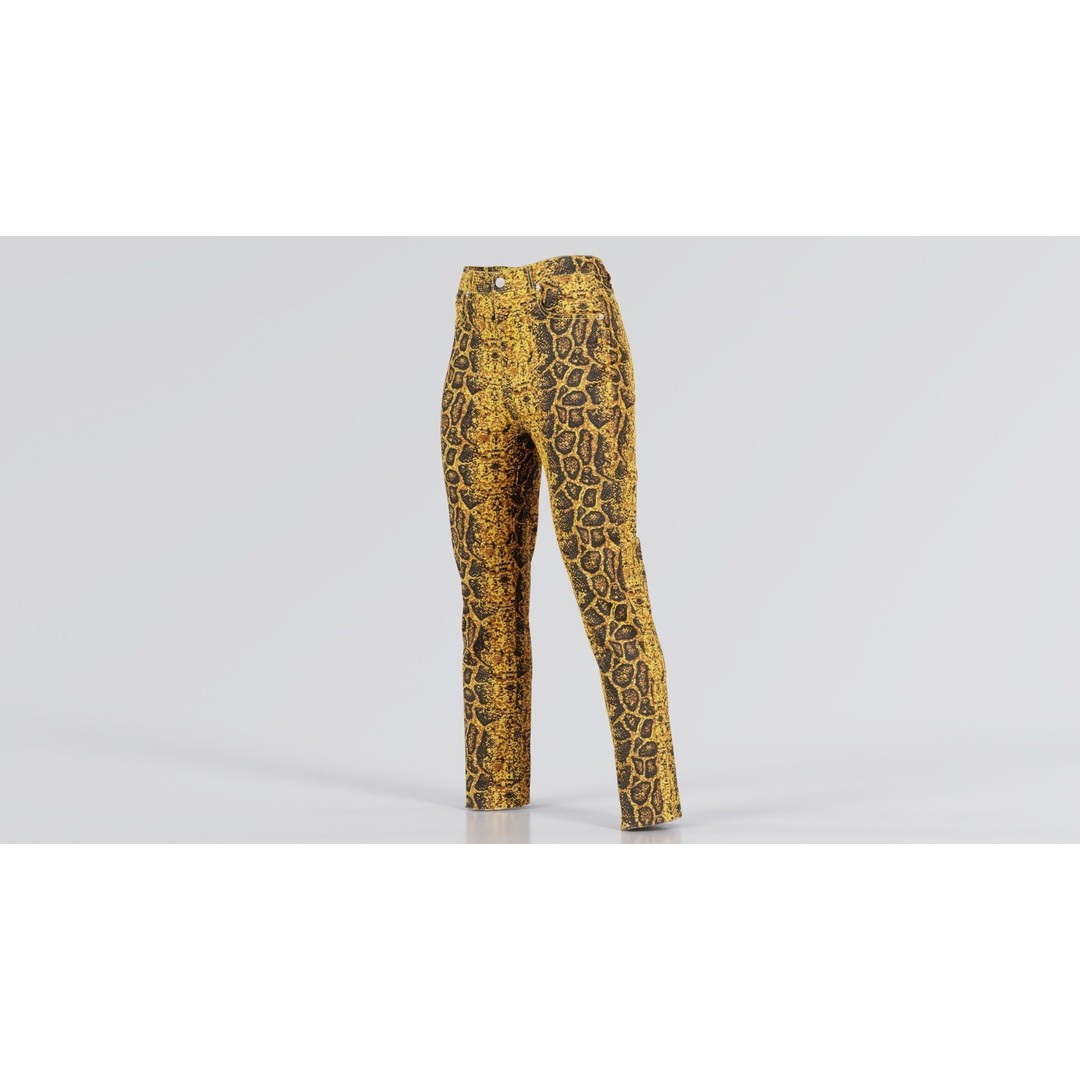 Snake Pattern Trousers 3D Model – Low Poly Game-Ready Asset, FBX & Blender - View 9