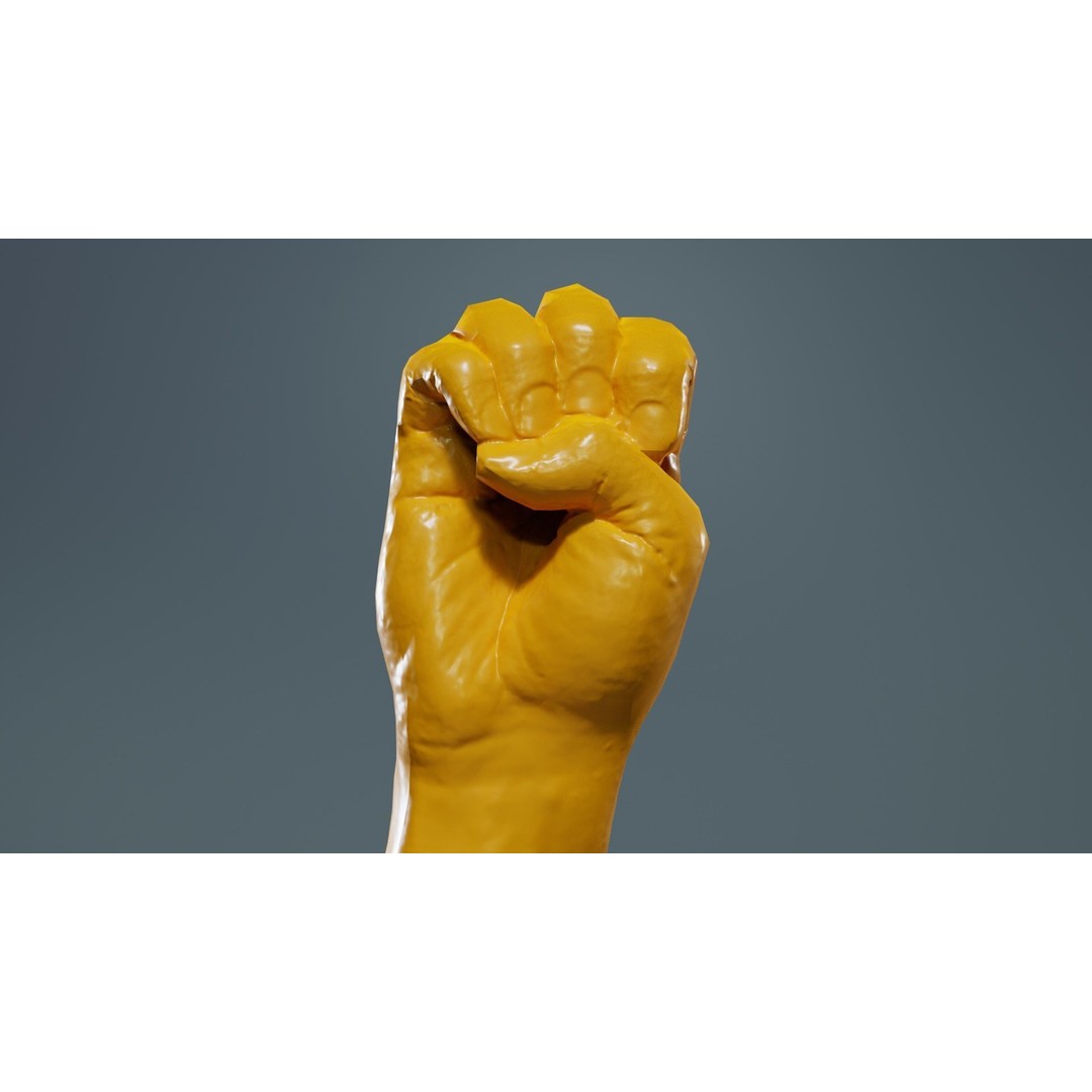 Male Hand 3D Model – Low Poly Finger Alphabet E for Games and Animation - View 14