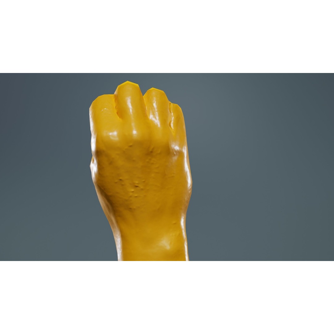 Male Hand 3D Model – Low Poly Finger Alphabet E for Games and Animation - View 15