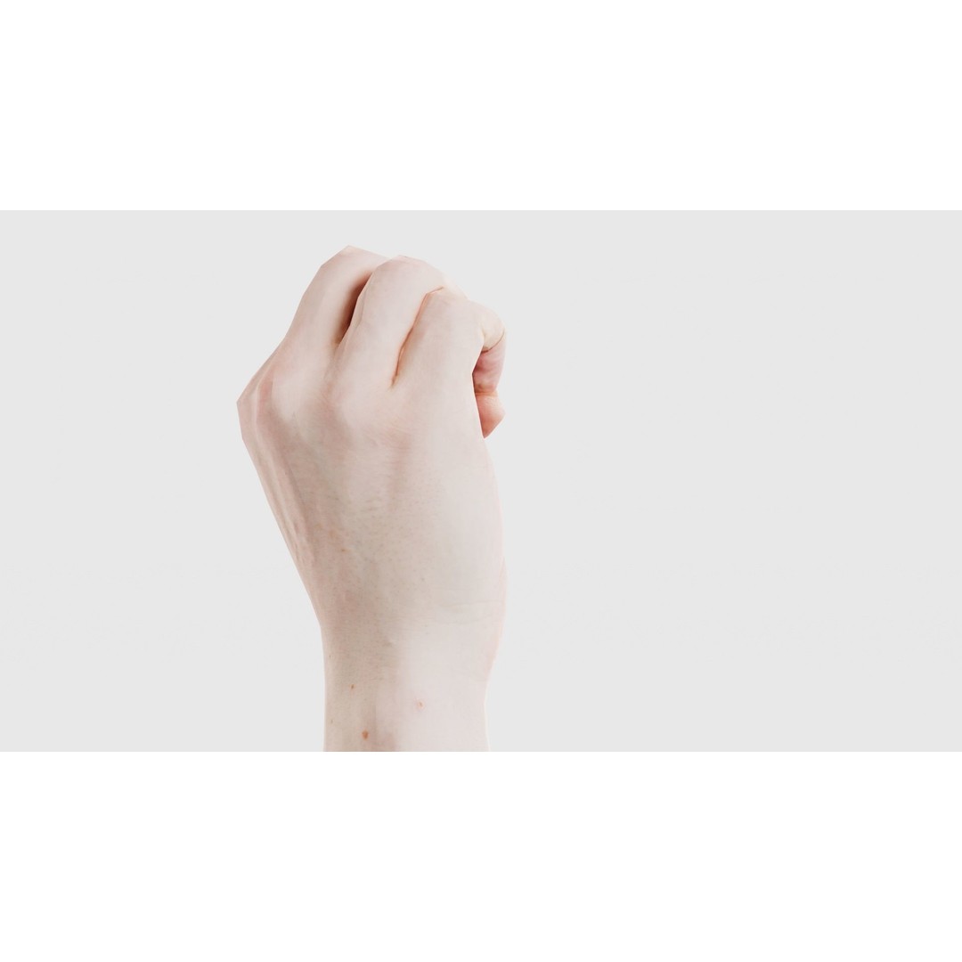 Male Hand 3D Model – Low Poly Finger Alphabet E for Games and Animation - View 21