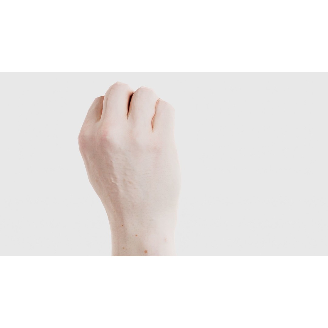 Male Hand 3D Model – Low Poly Finger Alphabet E for Games and Animation - View 22