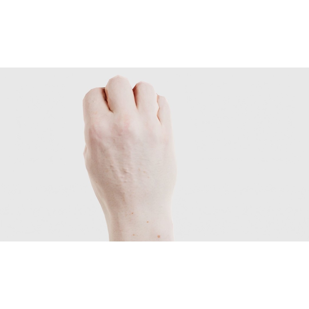 Male Hand 3D Model – Low Poly Finger Alphabet E for Games and Animation - View 23