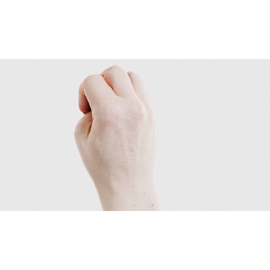 Male Hand 3D Model – Low Poly Finger Alphabet E for Games and Animation - View 24