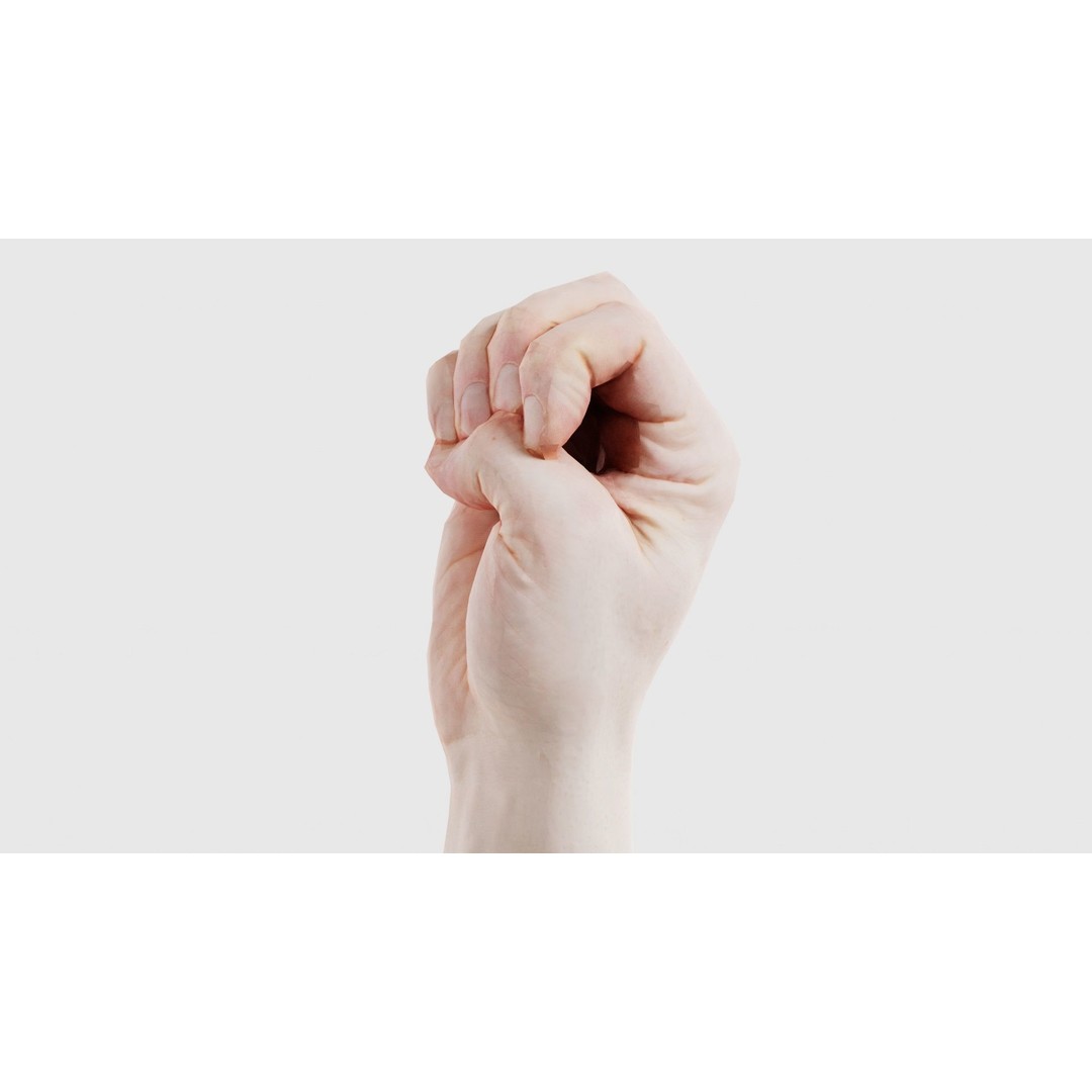 Male Hand 3D Model – Low Poly Finger Alphabet E for Games and Animation - View 27