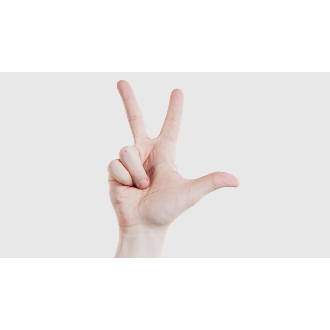 Male Hand Peace Sign 3D Model – Low Poly Game Asset, FBX, Blender - View 17