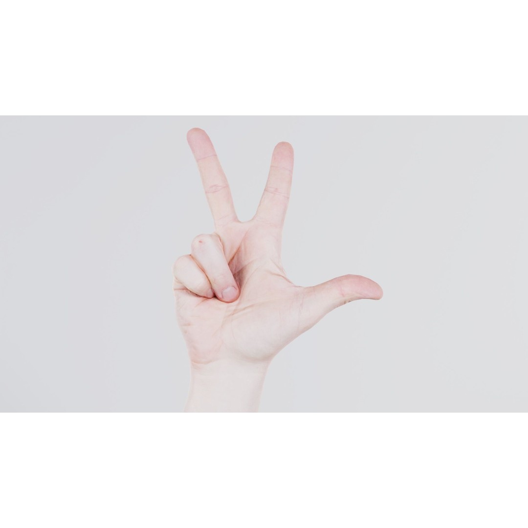 Male Hand Peace Sign 3D Model – Low Poly Game Asset, FBX, Blender - View 7