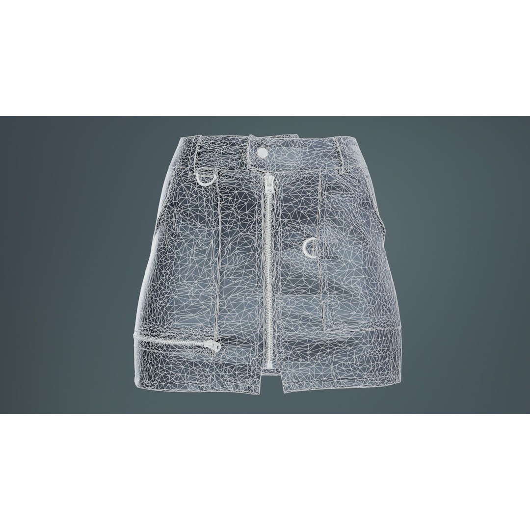 Leather Skirt 3D Model – Low Poly Game Asset, FBX, PBR Textures - View 11