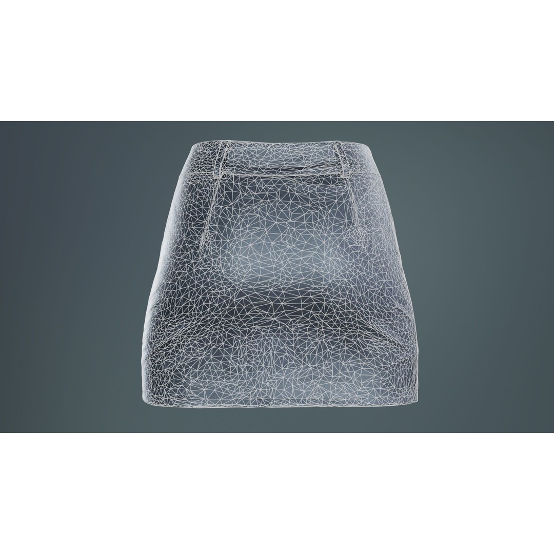 Leather Skirt 3D Model – Low Poly Game Asset, FBX, PBR Textures - View 12