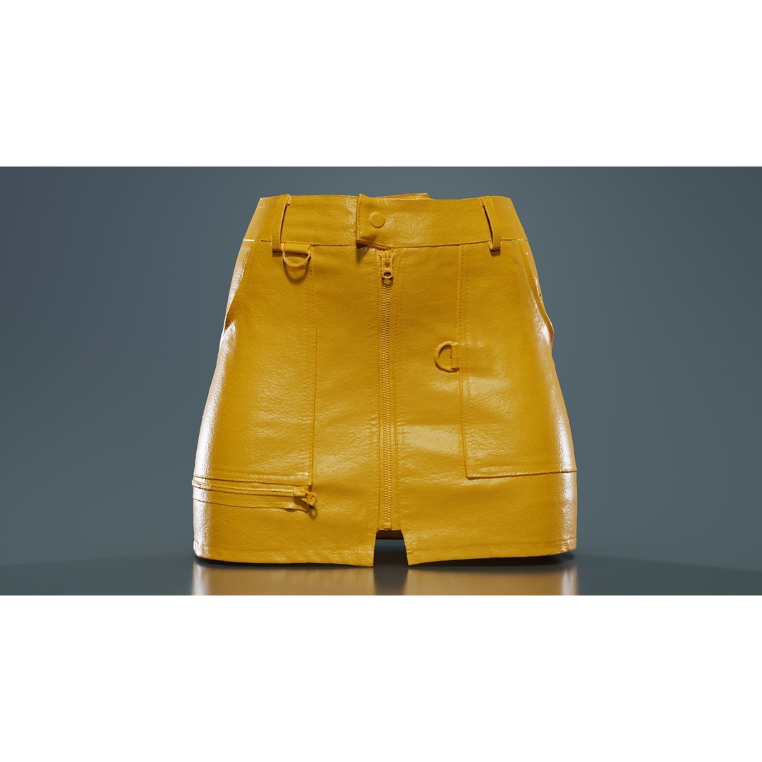 Leather Skirt 3D Model – Low Poly Game Asset, FBX, PBR Textures - View 14
