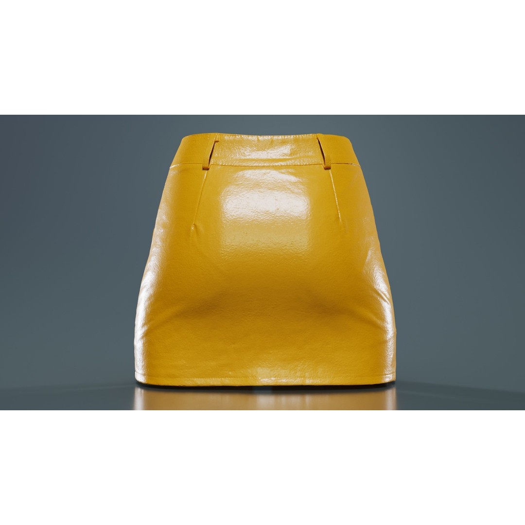 Leather Skirt 3D Model – Low Poly Game Asset, FBX, PBR Textures - View 15