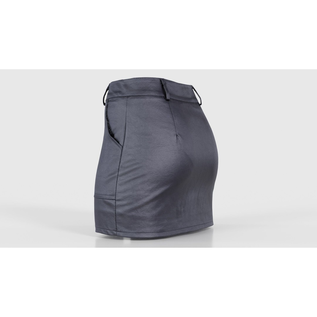 Leather Skirt 3D Model – Low Poly Game Asset, FBX, PBR Textures - View 25