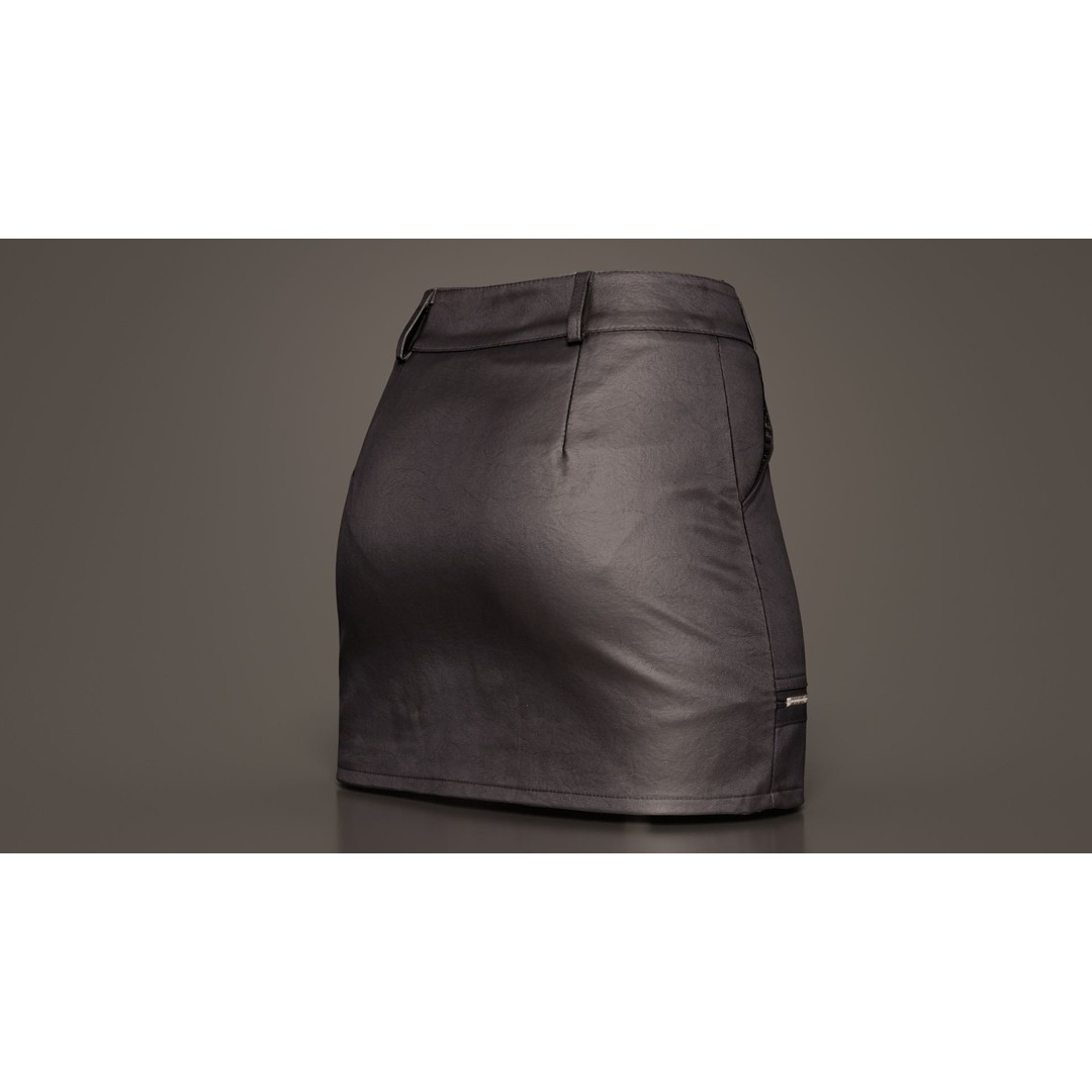 Leather Skirt 3D Model – Low Poly Game Asset, FBX, PBR Textures - View 5