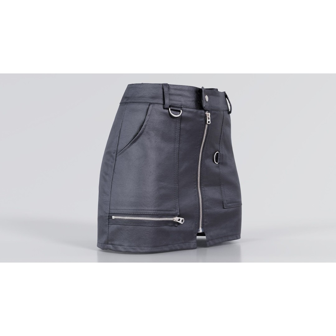 Leather Skirt 3D Model – Low Poly Game Asset, FBX, PBR Textures - View 8