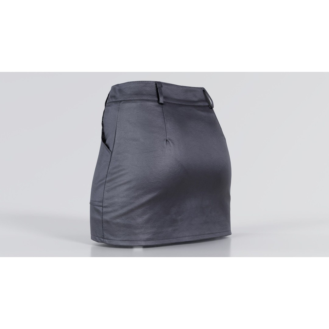 Leather Skirt 3D Model – Low Poly Game Asset, FBX, PBR Textures - View 9