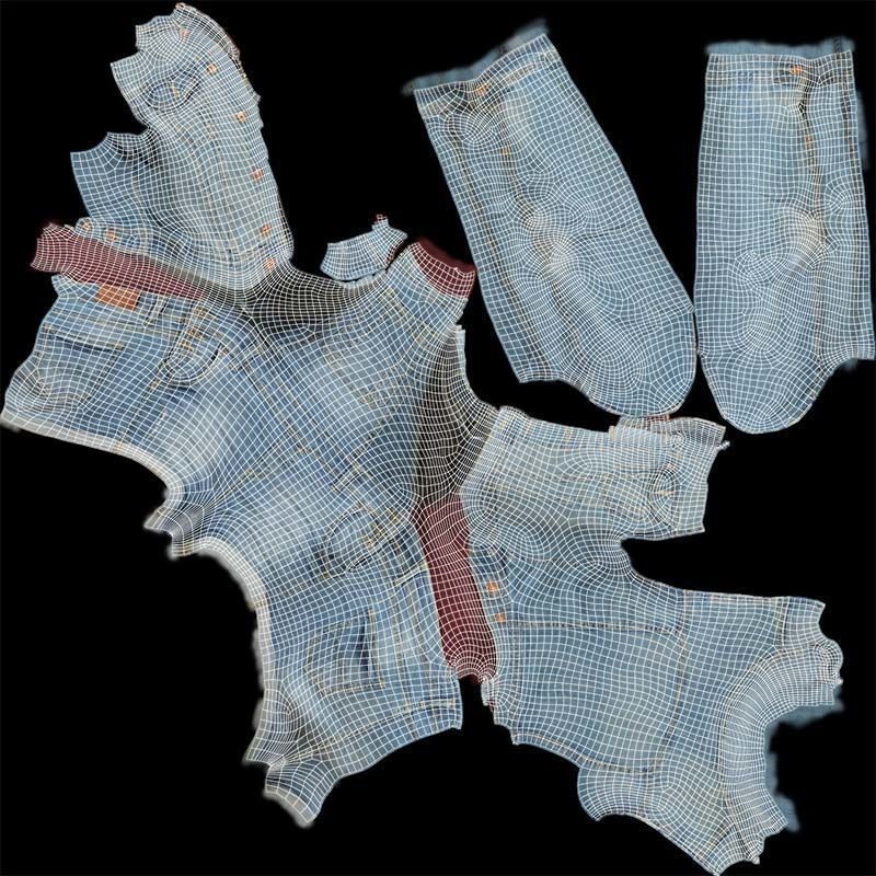 Jeans Ensemble 3D Model – Low Poly Denim Jumpsuit, FBX, OBJ - View 16