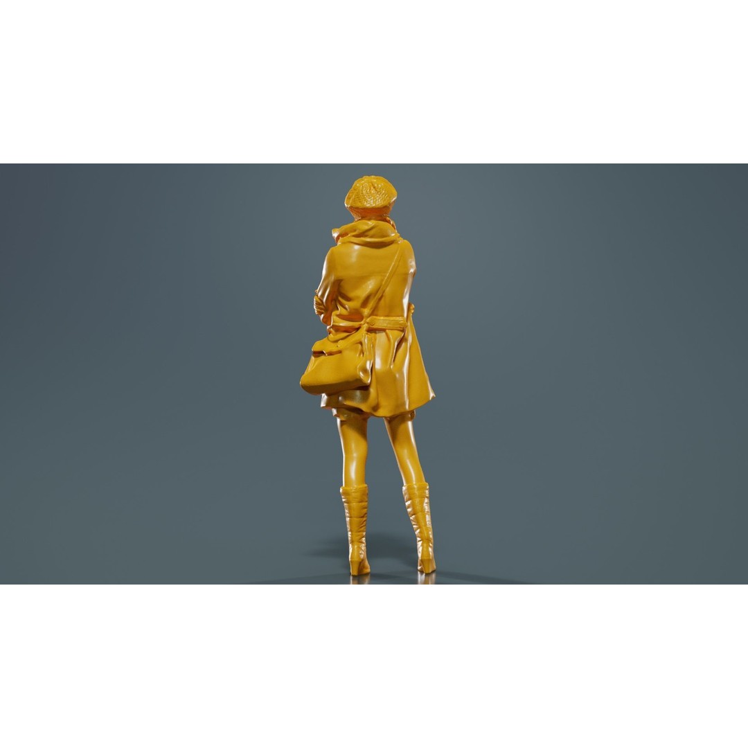 Woman 3D Model – Low Poly Character in Winter Clothes, FBX, Blender - View 15