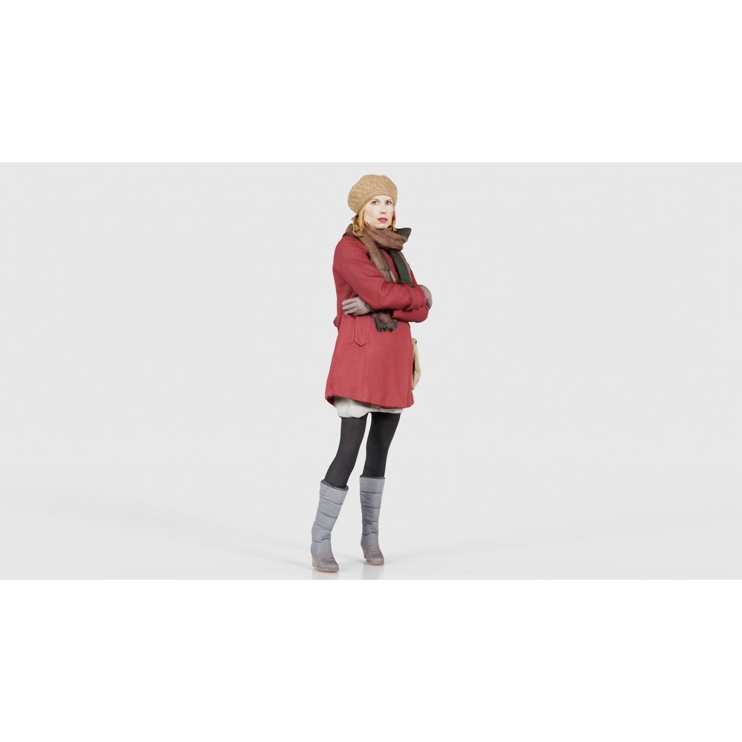 Woman 3D Model – Low Poly Character in Winter Clothes, FBX, Blender - View 18