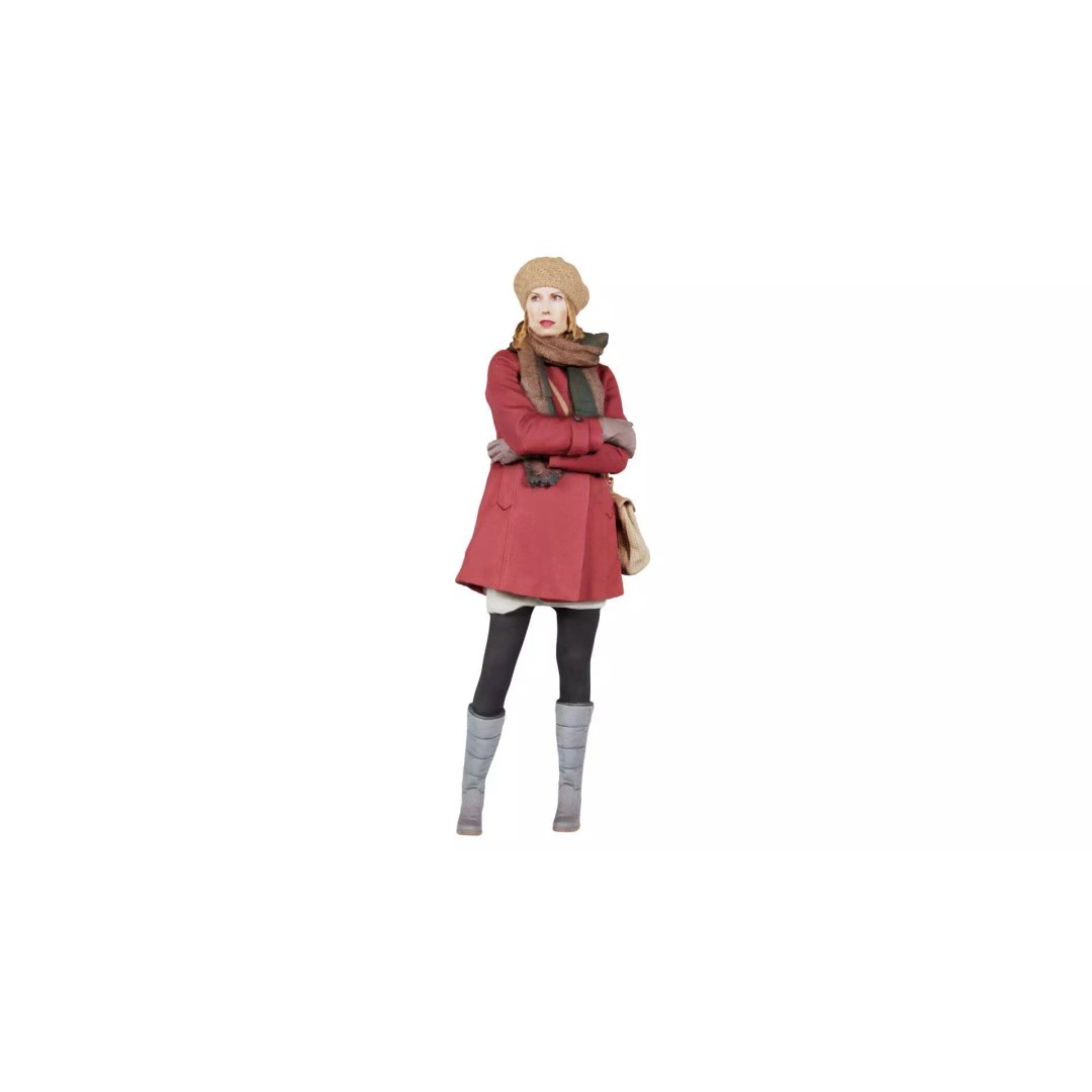 Woman 3D Model – Low Poly Character in Winter Clothes, FBX, Blender - View 2