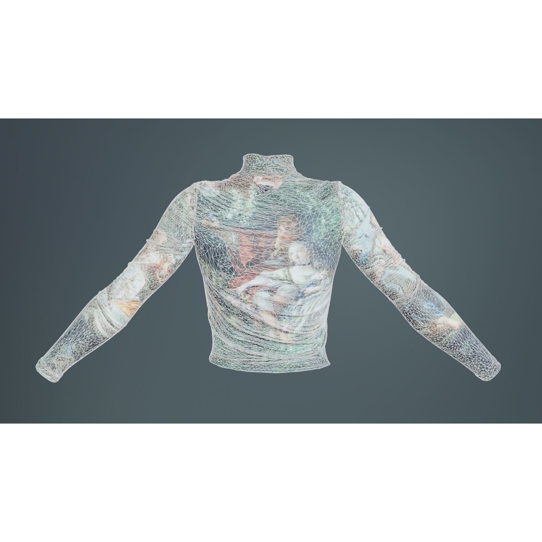 Tattoo Painting Mesh Top 3D Model – Low Poly Apparel, Game Ready, FBX - View 12
