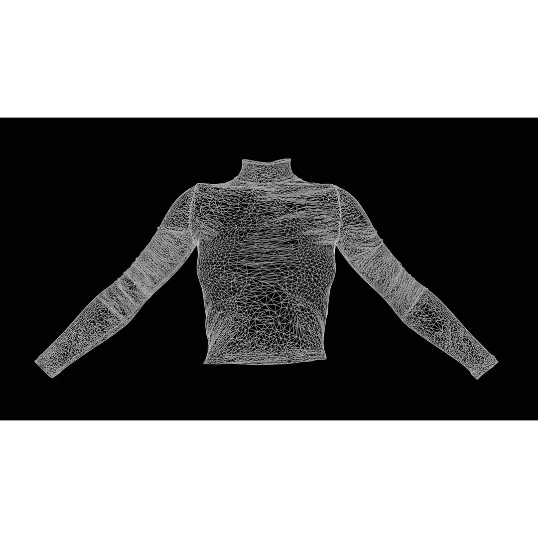 Tattoo Painting Mesh Top 3D Model – Low Poly Apparel, Game Ready, FBX - View 13