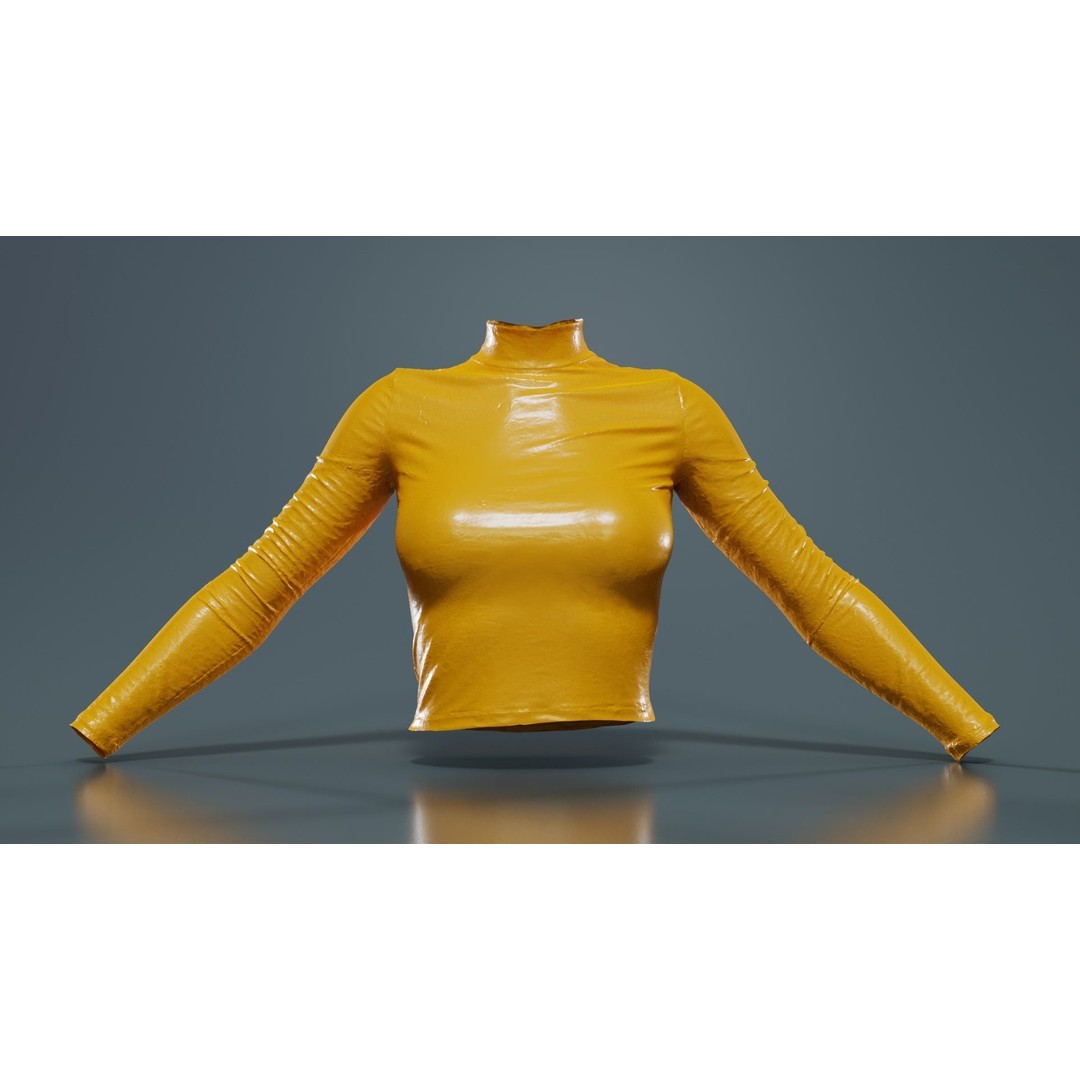 Tattoo Painting Mesh Top 3D Model – Low Poly Apparel, Game Ready, FBX - View 14