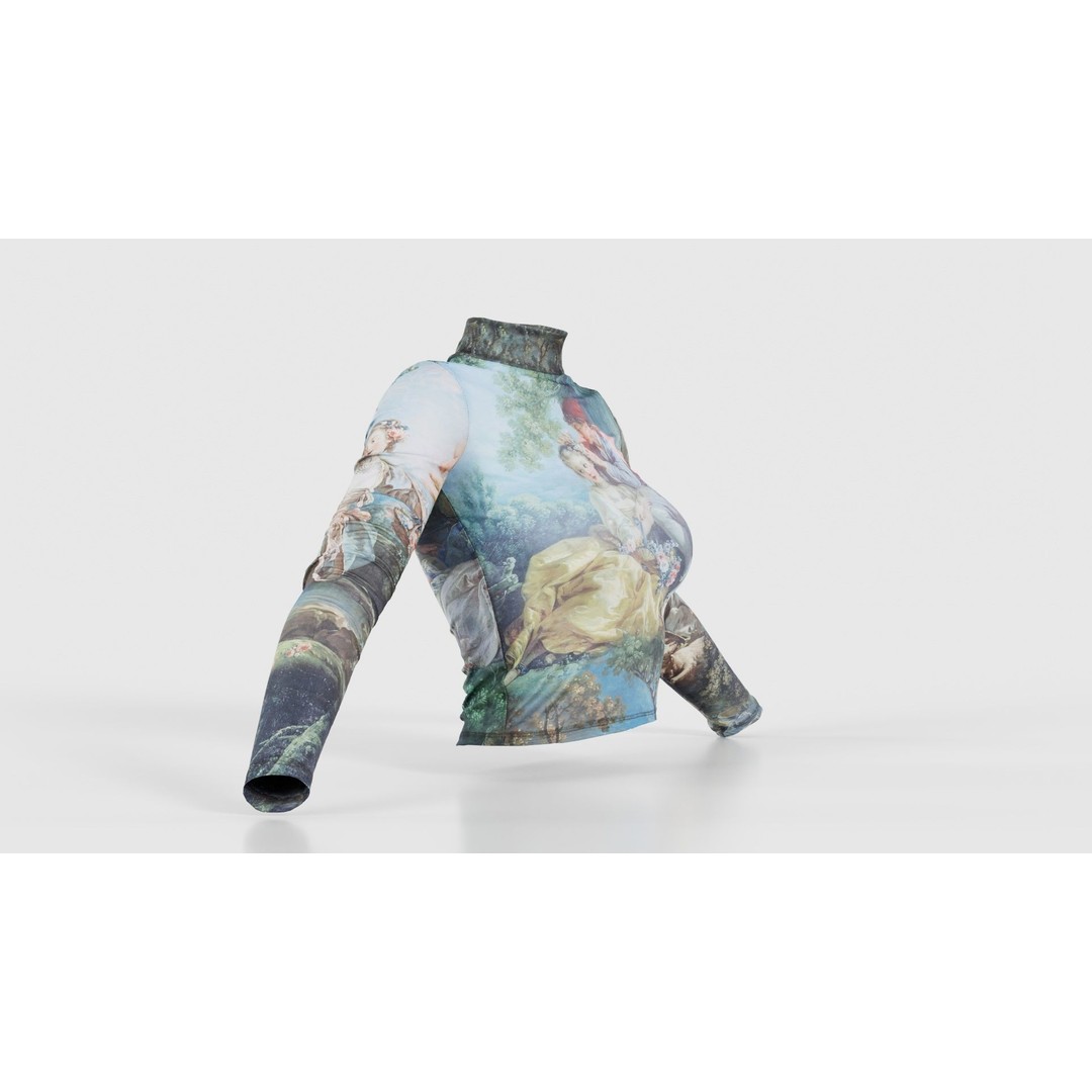 Tattoo Painting Mesh Top 3D Model – Low Poly Apparel, Game Ready, FBX - View 19