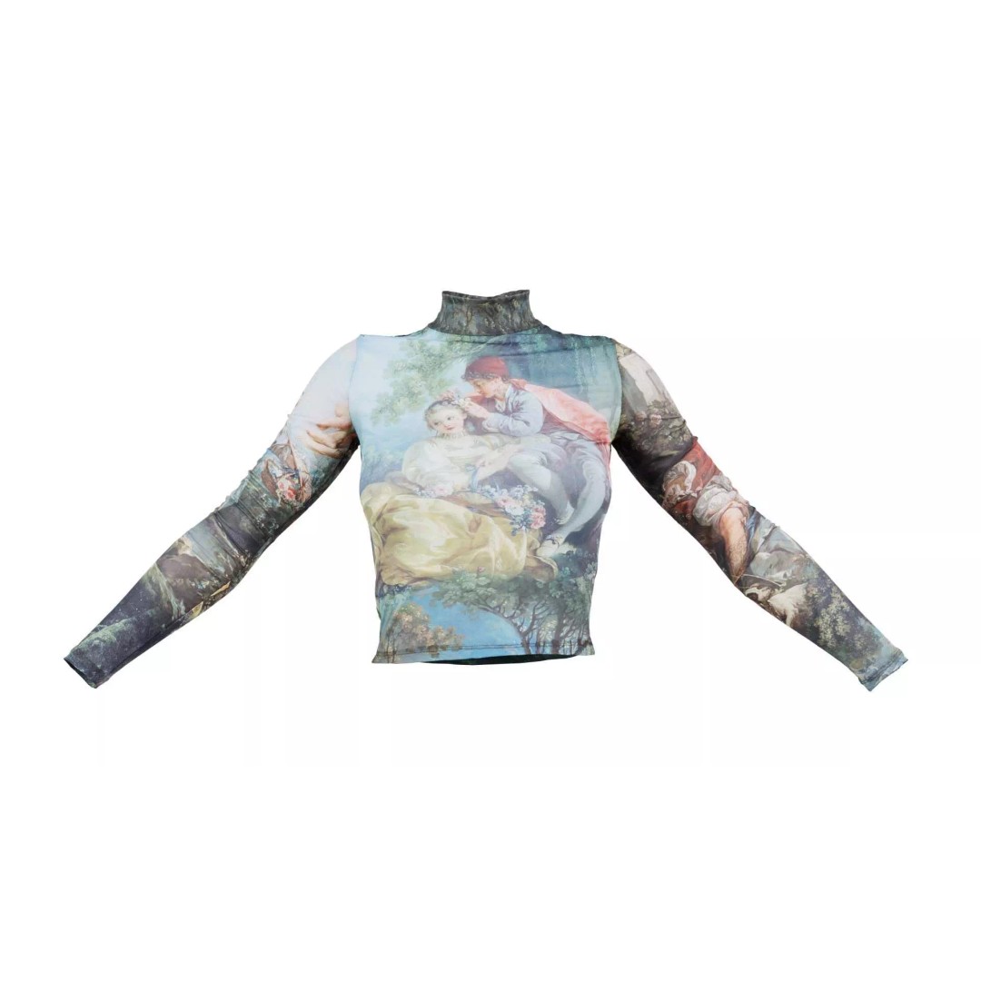 Tattoo Painting Mesh Top 3D Model – Low Poly Apparel, Game Ready, FBX - View 2