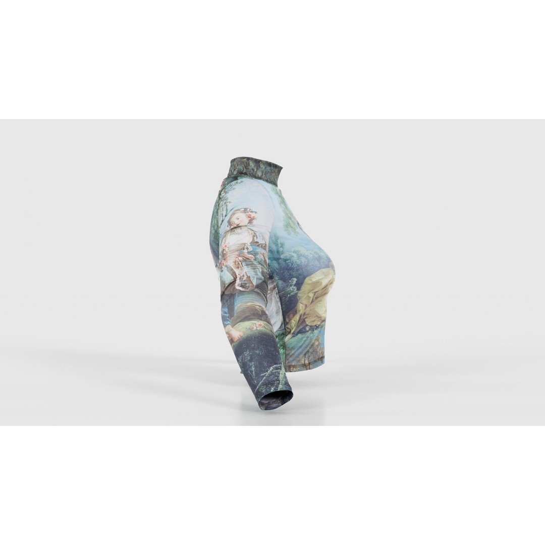 Tattoo Painting Mesh Top 3D Model – Low Poly Apparel, Game Ready, FBX - View 20