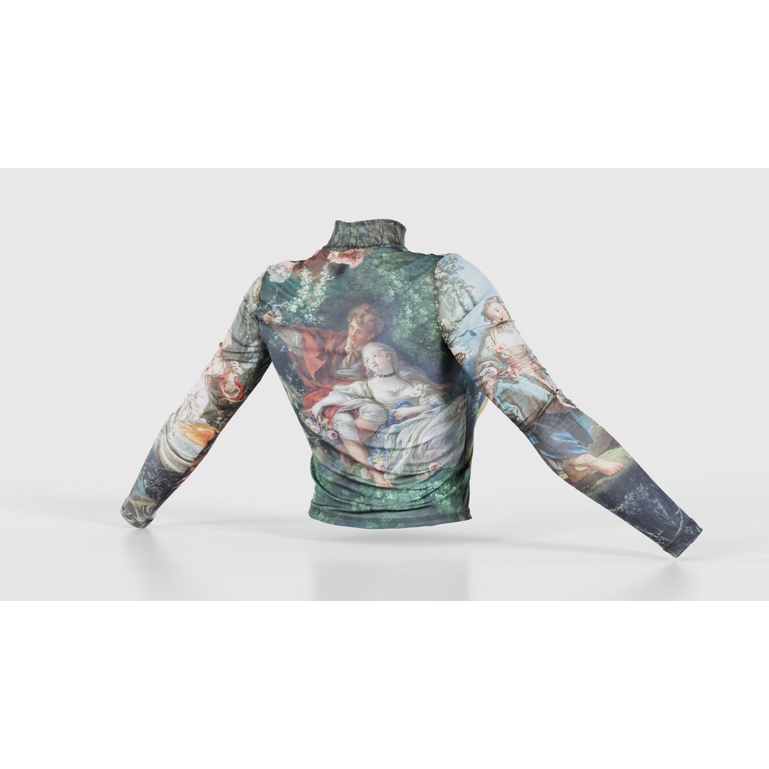 Tattoo Painting Mesh Top 3D Model – Low Poly Apparel, Game Ready, FBX - View 22