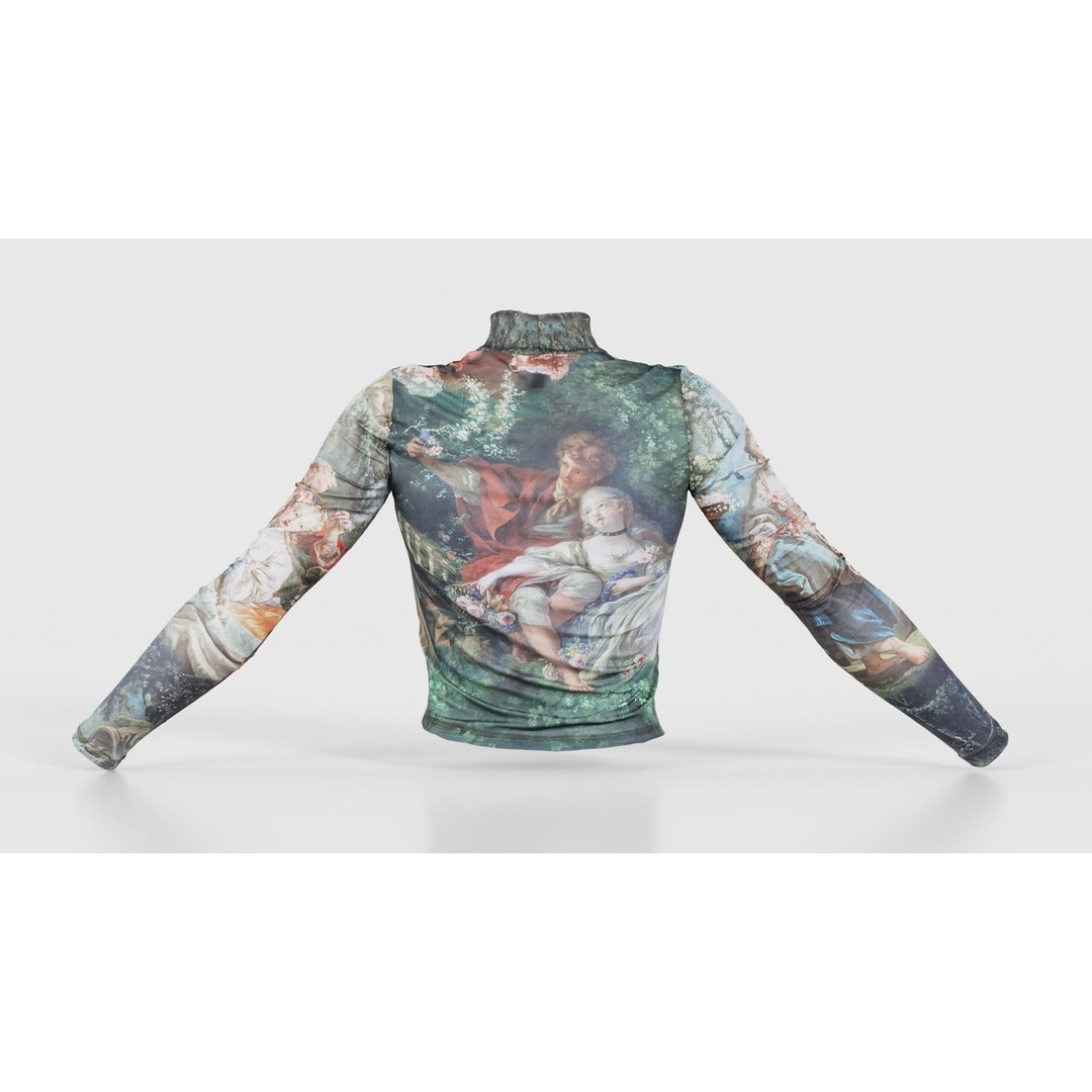 Tattoo Painting Mesh Top 3D Model – Low Poly Apparel, Game Ready, FBX - View 23