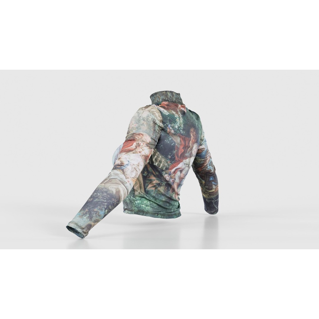 Tattoo Painting Mesh Top 3D Model – Low Poly Apparel, Game Ready, FBX - View 25