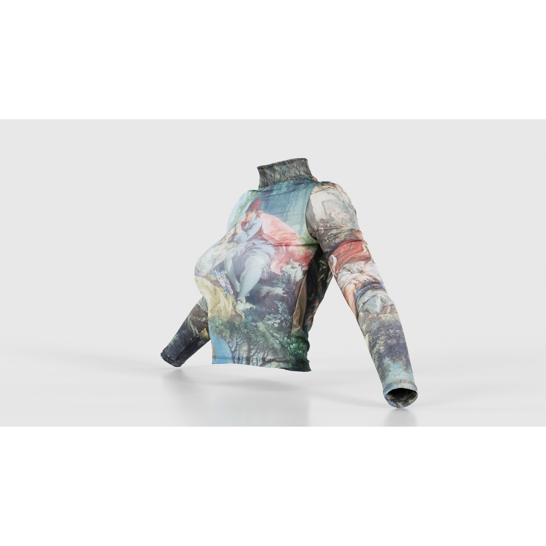 Tattoo Painting Mesh Top 3D Model – Low Poly Apparel, Game Ready, FBX - View 27