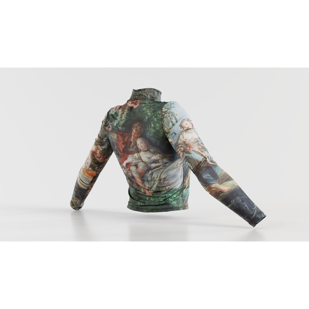 Tattoo Painting Mesh Top 3D Model – Low Poly Apparel, Game Ready, FBX - View 6