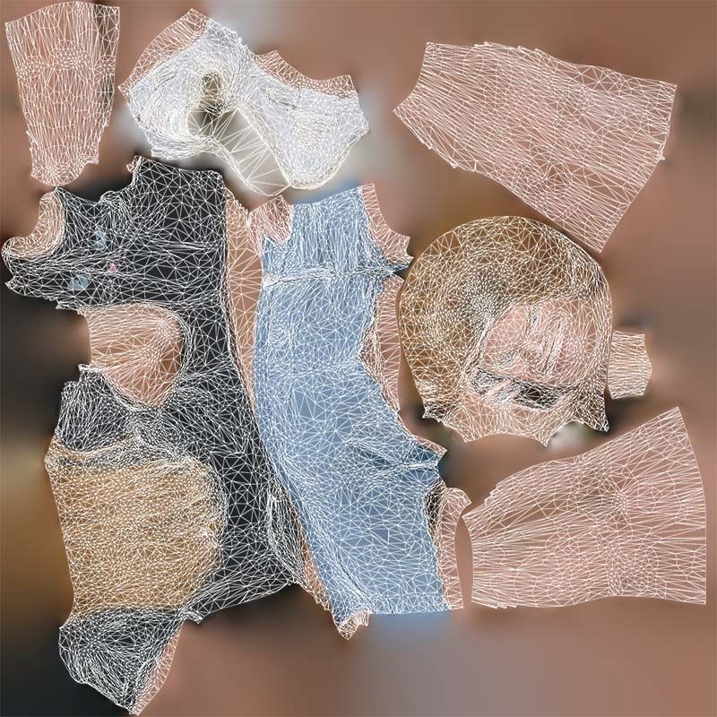 Woman 3D Model – Low Poly Character in Cat Shirt and Jeans Shorts - View 16