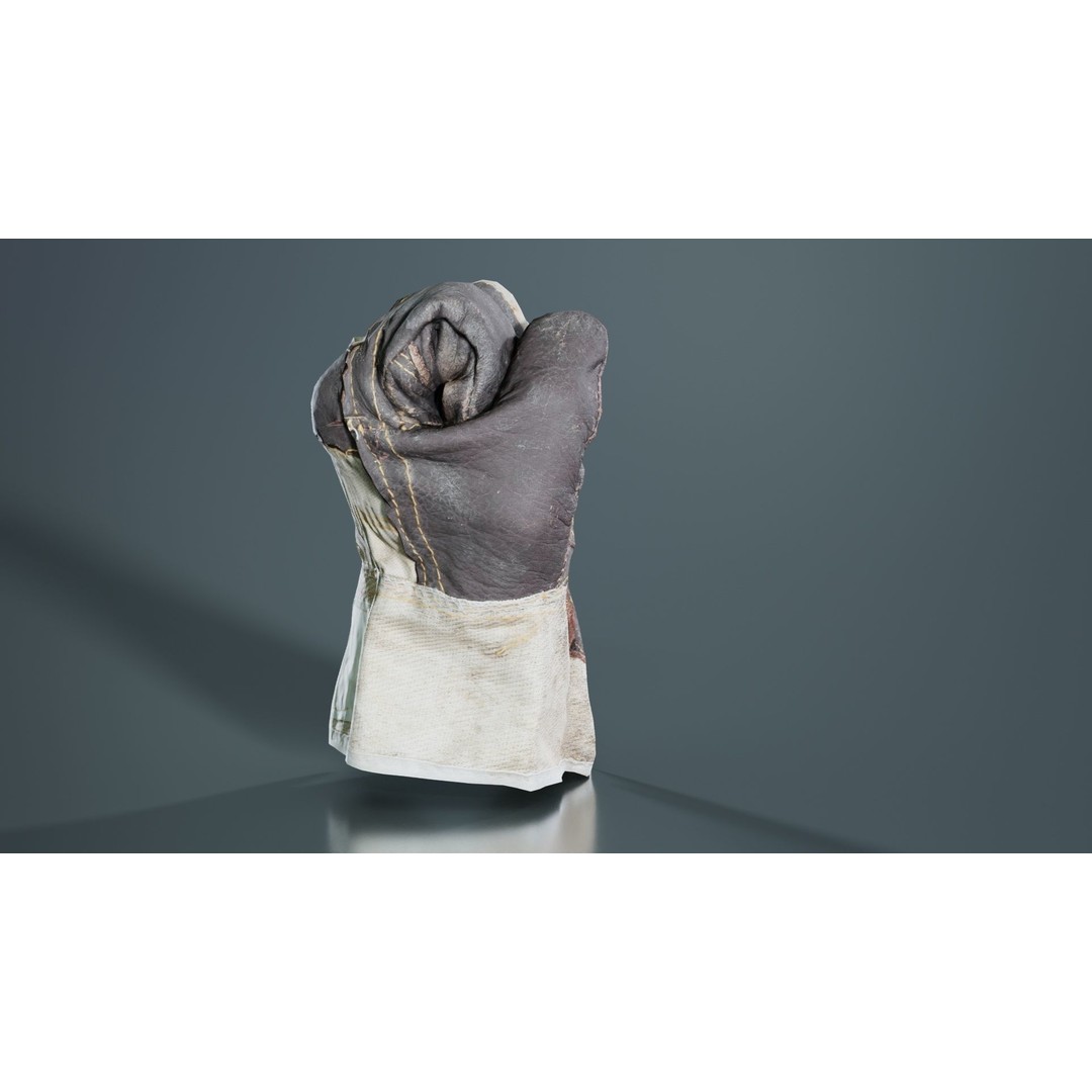 Gloved Hand 3D Model – Low Poly Photogrammetric Asset, FBX, Blender - View 10