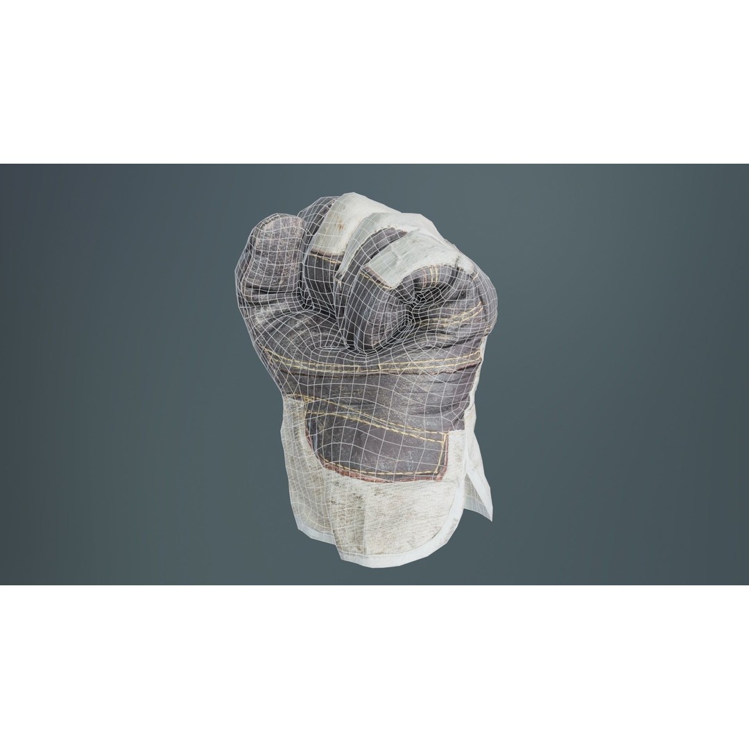 Gloved Hand 3D Model – Low Poly Photogrammetric Asset, FBX, Blender - View 11