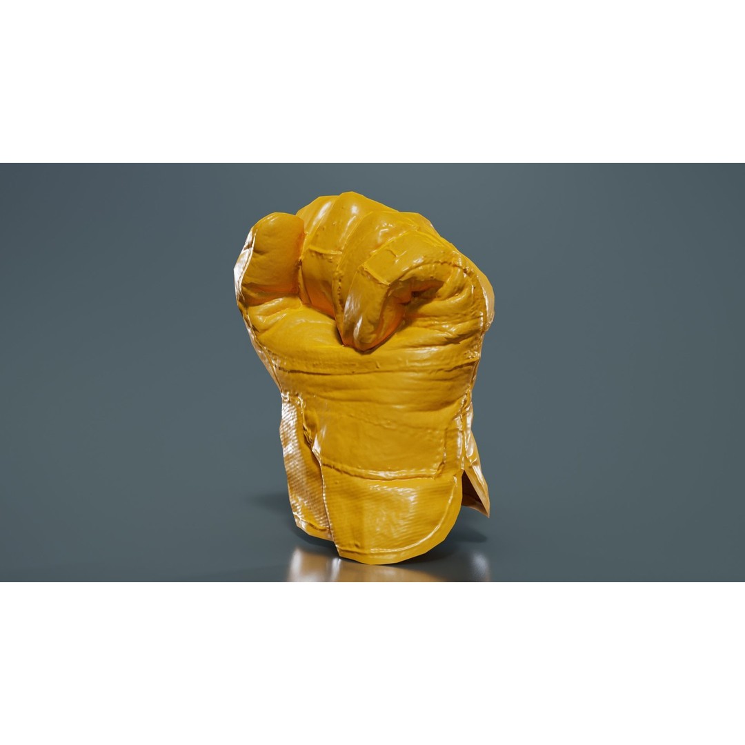 Gloved Hand 3D Model – Low Poly Photogrammetric Asset, FBX, Blender - View 14