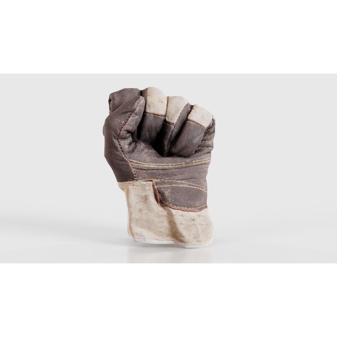 Gloved Hand 3D Model – Low Poly Photogrammetric Asset, FBX, Blender - View 19