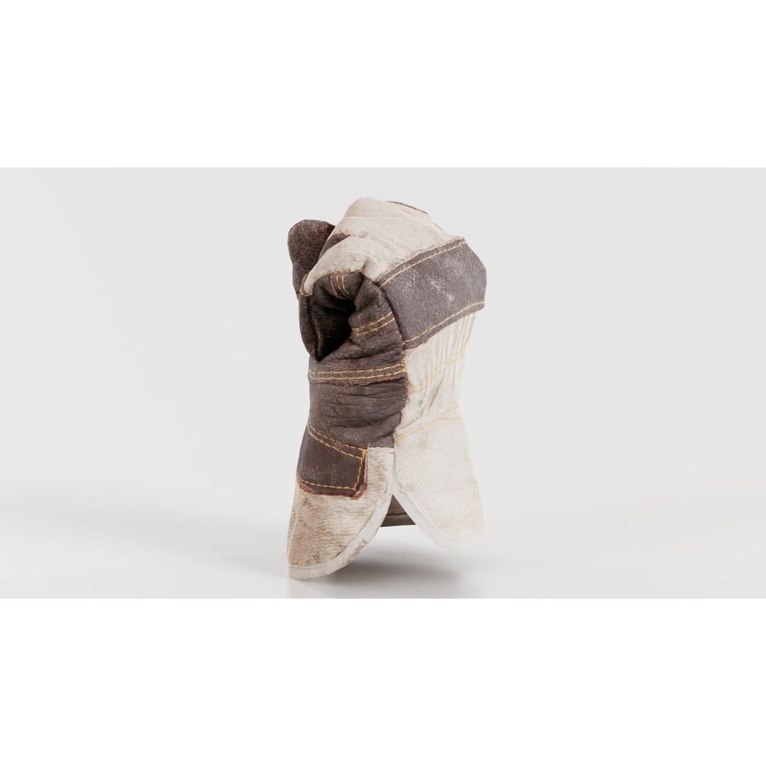 Gloved Hand 3D Model – Low Poly Photogrammetric Asset, FBX, Blender - View 3