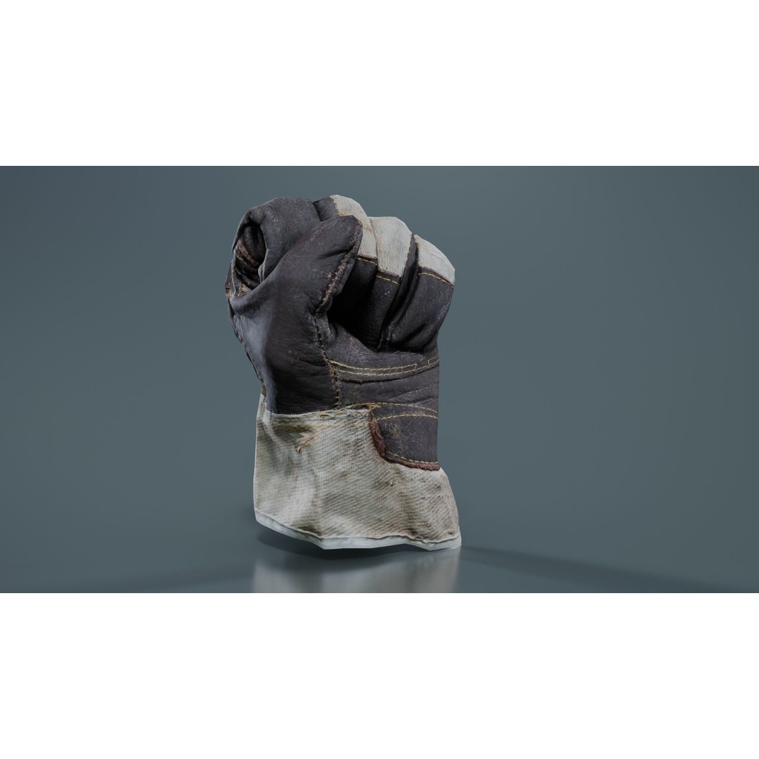 Gloved Hand 3D Model – Low Poly Photogrammetric Asset, FBX, Blender - View 6