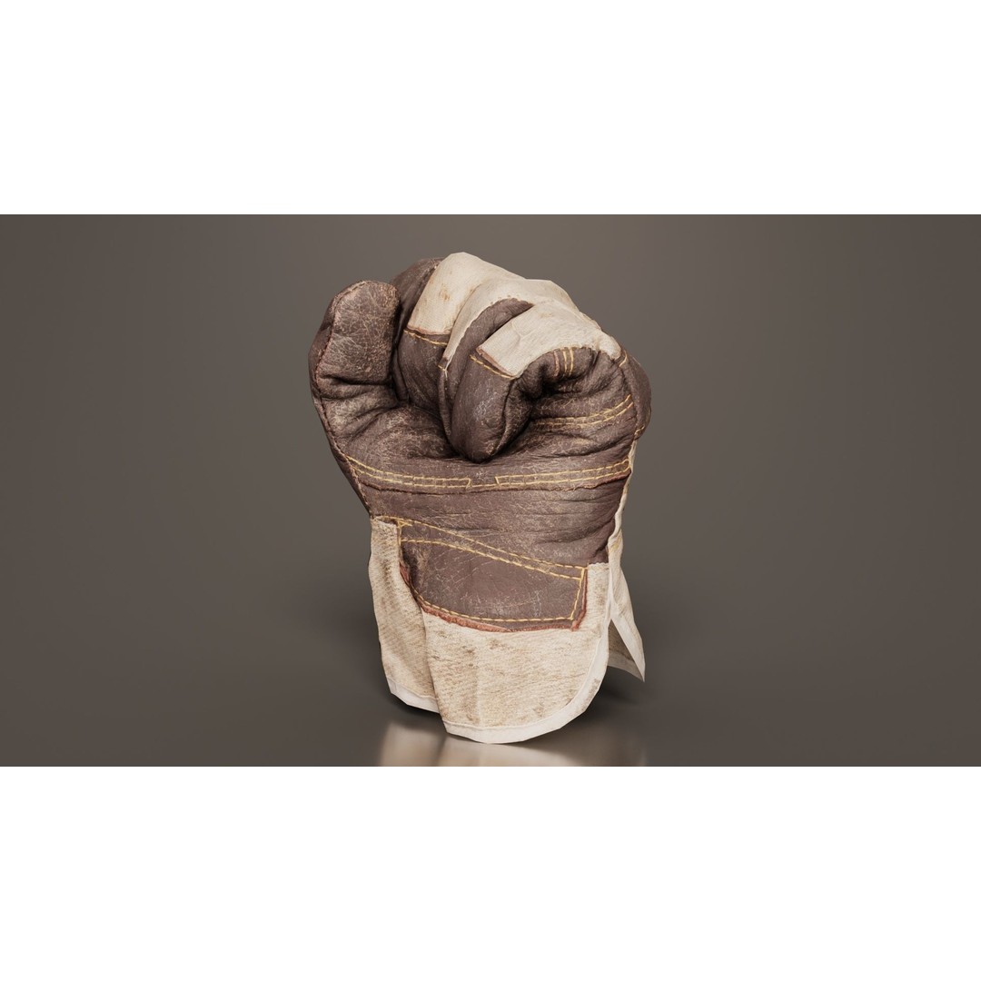 Gloved Hand 3D Model – Low Poly Photogrammetric Asset, FBX, Blender - View 8