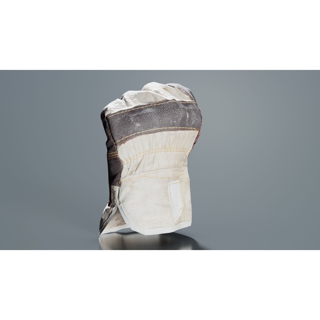 Gloved Hand 3D Model – Low Poly Photogrammetric Asset, FBX, Blender - View 9